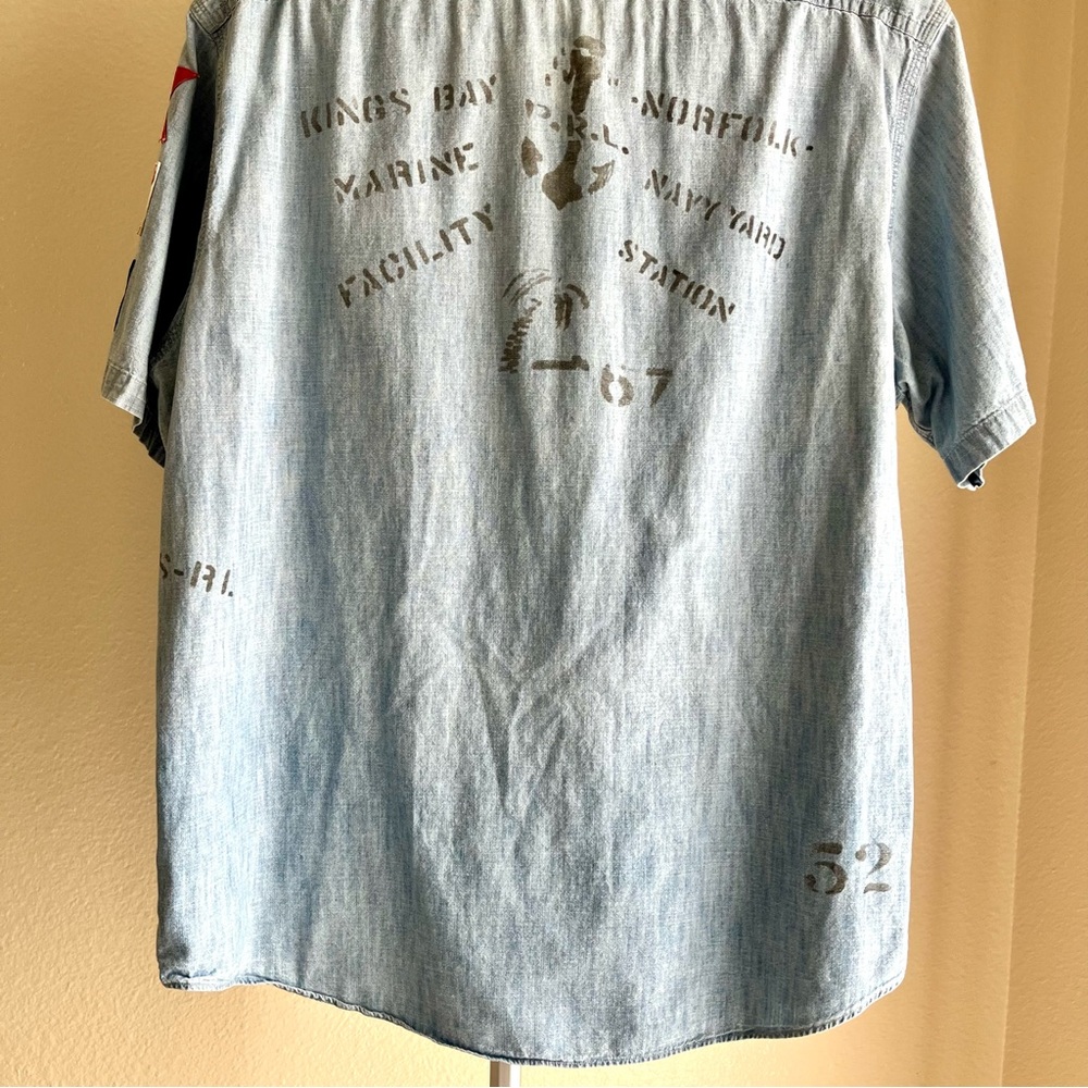 Polo Ralph Lauren Nautical Marine Chambray Work Shirt Size XL - Picture 7 of 15